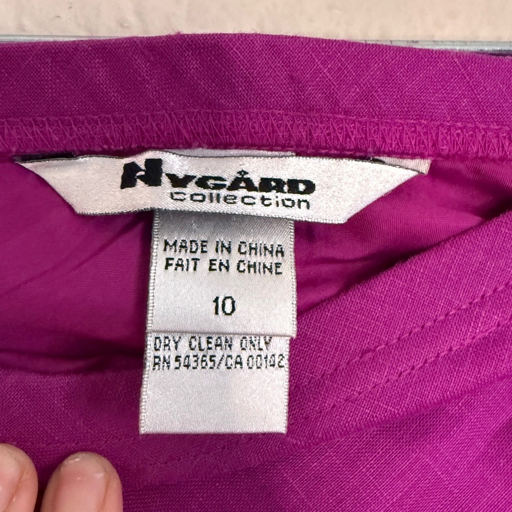 Statement Bias Cut Linen Midi Skirt Bright Purple Womens 10 M/L Maximalist Artsy - Picture 3 of 6